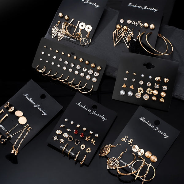 12 Pairs/Set Women's Earrings Jewelry