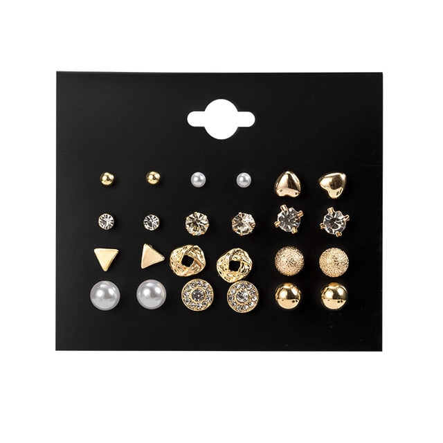 12 Pairs/Set Women's Earrings Jewelry