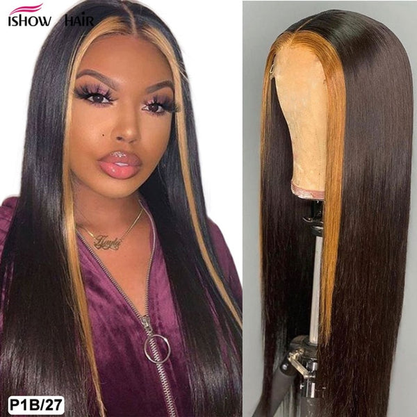Highlight Ombre Human Hair Lace Front Wigs 13X4 13X6x1