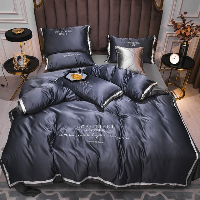 Luxury Bedding Set With Silk Embroidery