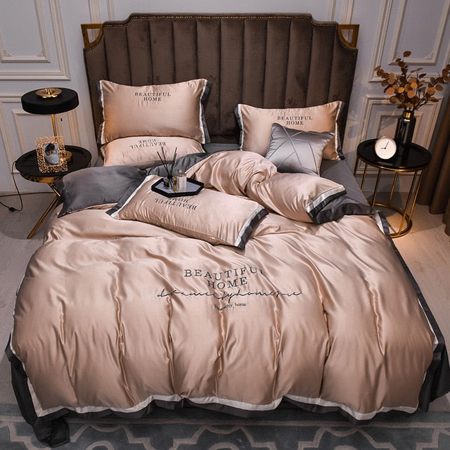 Luxury Bedding Set With Silk Embroidery