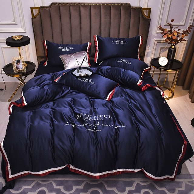 Luxury Bedding Set With Silk Embroidery