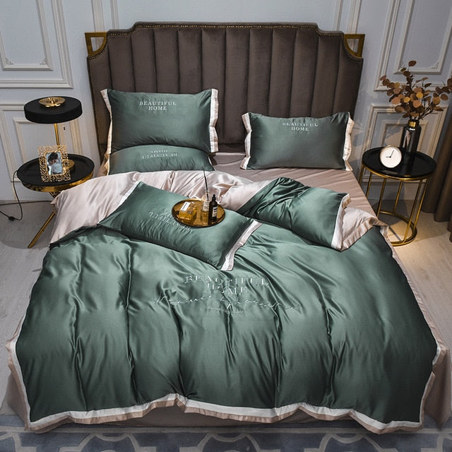 Luxury Bedding Set With Silk Embroidery