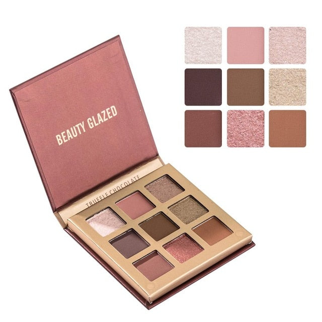 Beauty Glazed Makeup Eyeshadow Pallete makeup brushes 9 Color Shimmer Pigmented Eye Shadow Palette Make up Palette maquillage