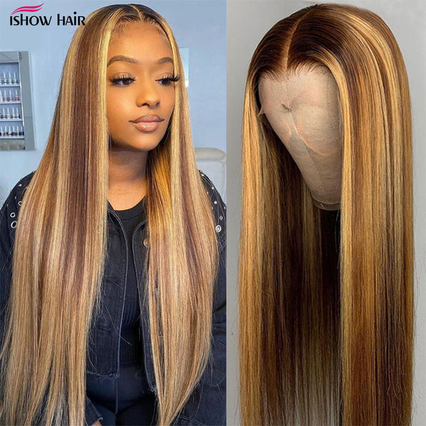Highlight Ombre Human Hair Lace Front Wigs 13X4 13X6x1