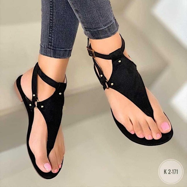 Summer Women's Sandals Fashion Rhinestone Fat Bottom Female Clip Toe Shoes Outdoor Beach Ladies Sandal Woman New