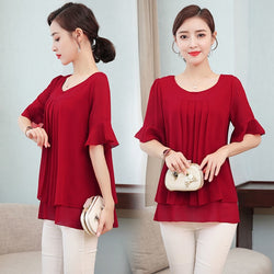 Mid-length Chiffon Blouse