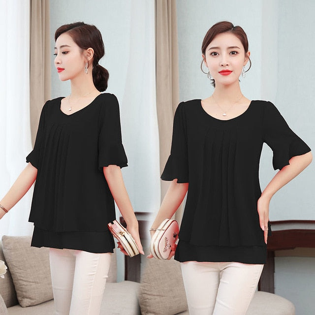 Mid-length Chiffon Blouse