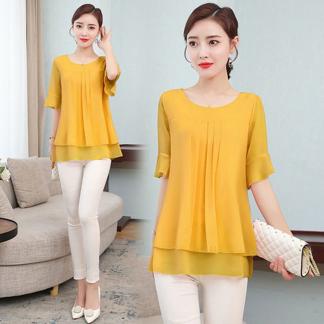 Mid-length Chiffon Blouse