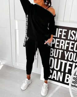 Long Sleeve top with a Sexy Waist Slim Pants