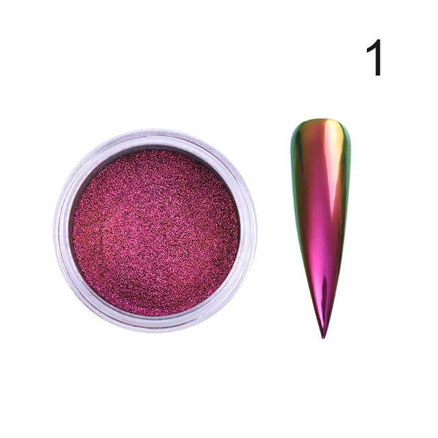 1 Box Mirror Nail Powder Glitter Dust Metallic Colorful Glitter Metal Effect Nail Art UV Gel Polish Chrome Pigment Dust Powder