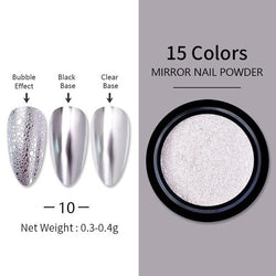 1 Box Mirror Nail Powder Glitter Dust Metallic Colorful Glitter Metal Effect Nail Art UV Gel Polish Chrome Pigment Dust Powder