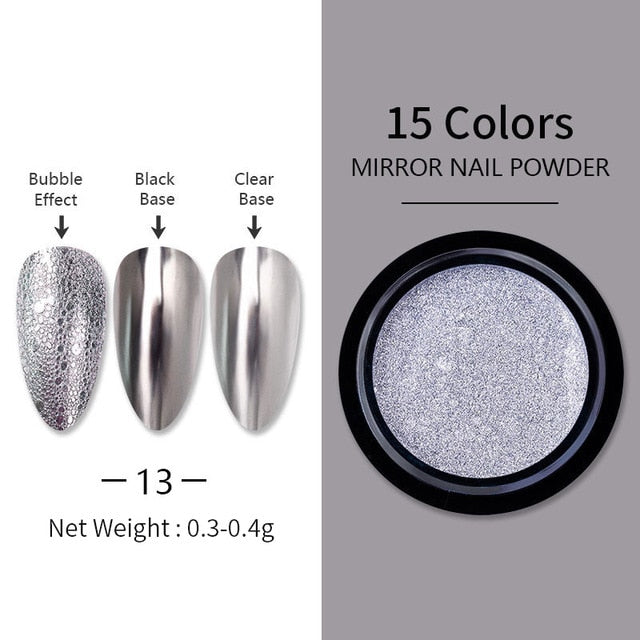 1 Box Mirror Nail Powder Glitter Dust Metallic Colorful Glitter Metal Effect Nail Art UV Gel Polish Chrome Pigment Dust Powder