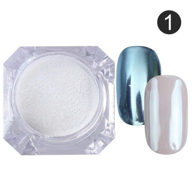 1 Box Mirror Nail Powder Glitter Dust Metallic Colorful Glitter Metal Effect Nail Art UV Gel Polish Chrome Pigment Dust Powder