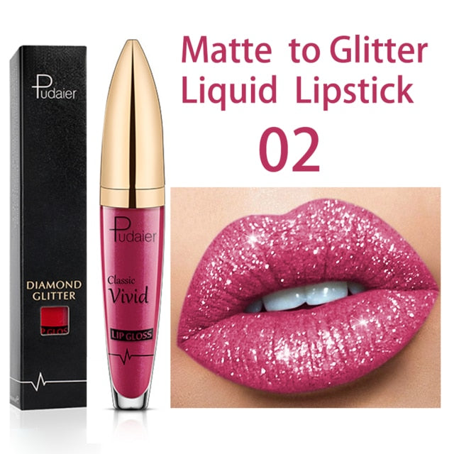 18 Colors Diamond Shimmer Glitter Lipg Loss Matte To Glitter Liquid Lipstick Waterproof Diamond Pearl Colour Lip Gloss Make Up