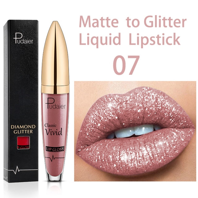 18 Colors Diamond Shimmer Glitter Lipg Loss Matte To Glitter Liquid Lipstick Waterproof Diamond Pearl Colour Lip Gloss Make Up