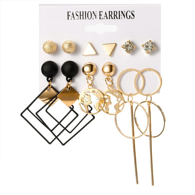 12 Pairs/Set Women's Earrings Jewelry