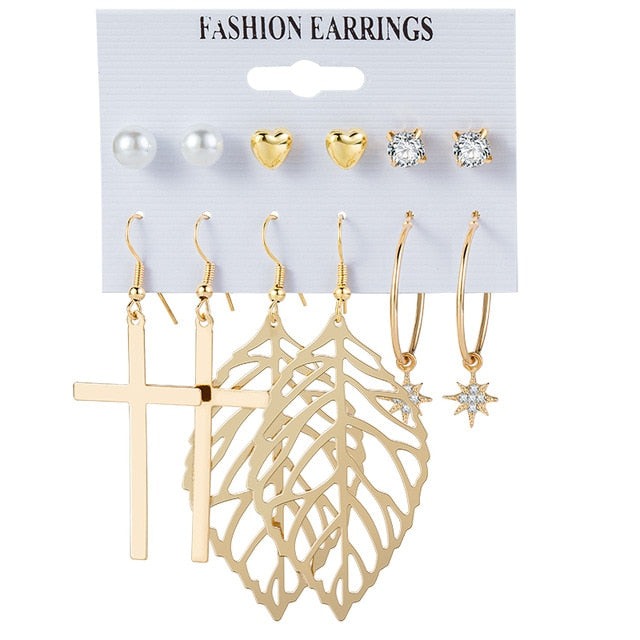 12 Pairs/Set Women's Earrings Jewelry