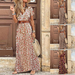 Maxi Belted Dress Casual Sexy Party Dress