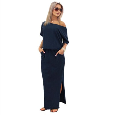 Maxi Dress Sexy Short Sleeve Loose