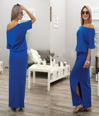 Maxi Dress Sexy Short Sleeve Loose