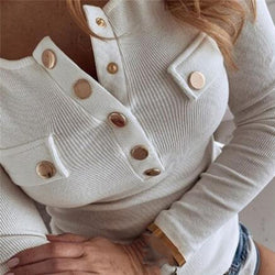 Long Sleeve Botton T Shirt  top