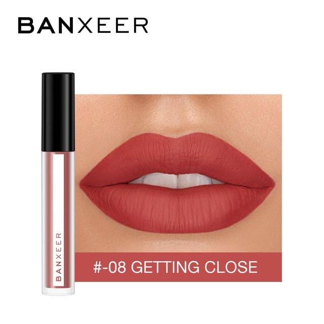 BANXEER Lipgloss Matte 8 Colors Lip Gloss Velvety Lipstick Liquid Matte Waterproof Lip Tint Full & rich Sexy Lip Makeup Cosmetic