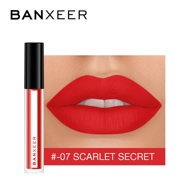 BANXEER Lipgloss Matte 8 Colors Lip Gloss Velvety Lipstick Liquid Matte Waterproof Lip Tint Full & rich Sexy Lip Makeup Cosmetic