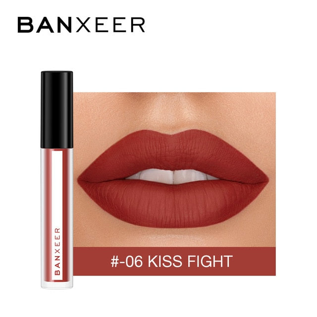 BANXEER Lipgloss Matte 8 Colors Lip Gloss Velvety Lipstick Liquid Matte Waterproof Lip Tint Full & rich Sexy Lip Makeup Cosmetic