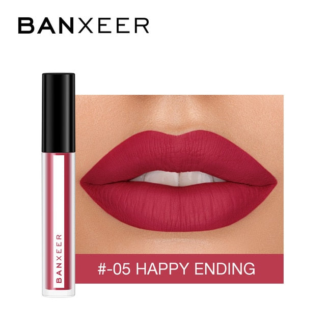 BANXEER Lipgloss Matte 8 Colors Lip Gloss Velvety Lipstick Liquid Matte Waterproof Lip Tint Full & rich Sexy Lip Makeup Cosmetic