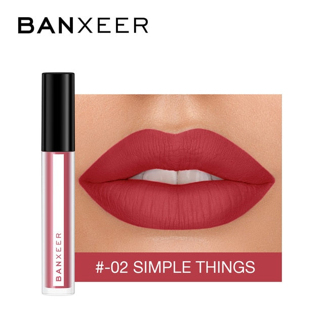 BANXEER Lipgloss Matte 8 Colors Lip Gloss Velvety Lipstick Liquid Matte Waterproof Lip Tint Full & rich Sexy Lip Makeup Cosmetic