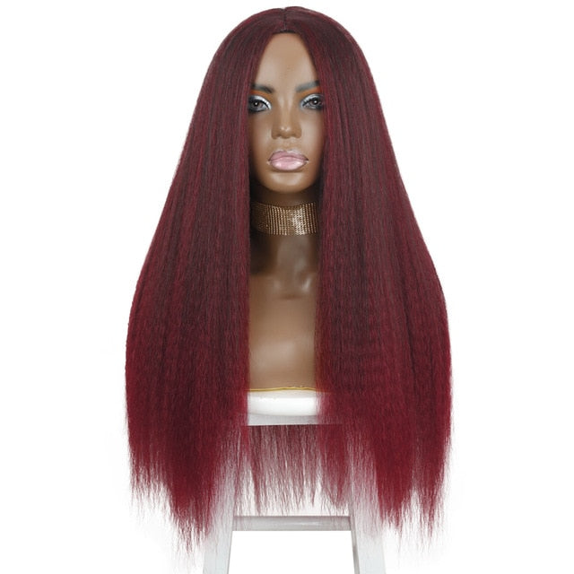 AZqueen Synthetic Wigs Yaki Straight Hair Wig For Women 30inch Long Afro Hair Heat Resistant Fiber African Wig