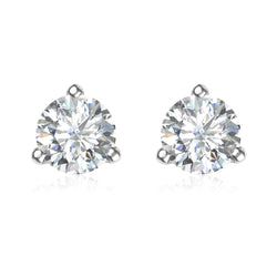 Silver Diamond Earring Studs