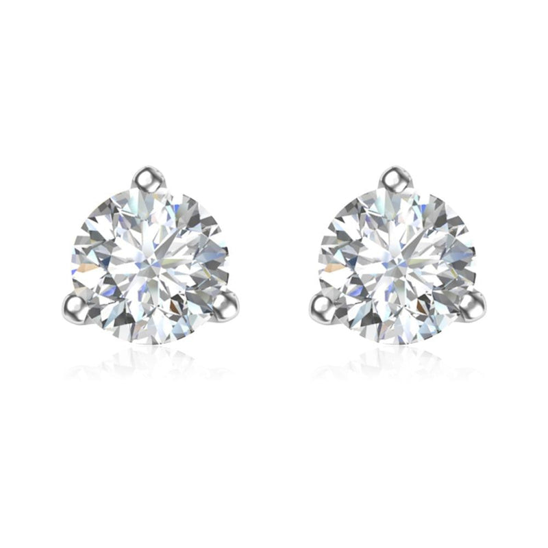 Silver Diamond Earring Studs