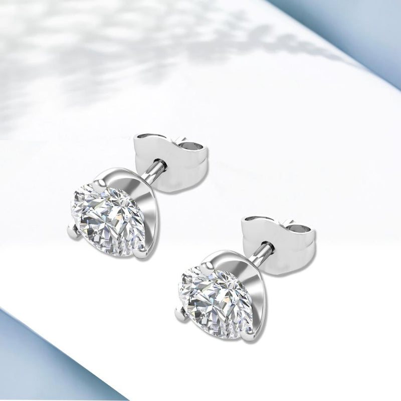 Silver Diamond Earring Studs