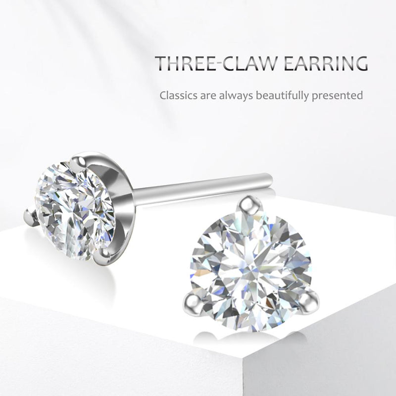 Silver Diamond Earring Studs