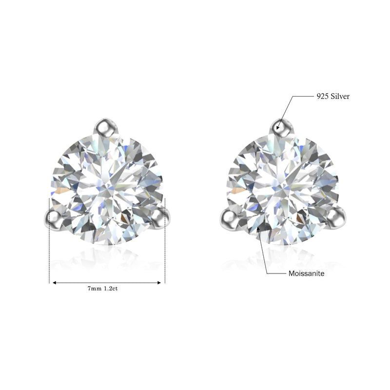 Silver Diamond Earring Studs