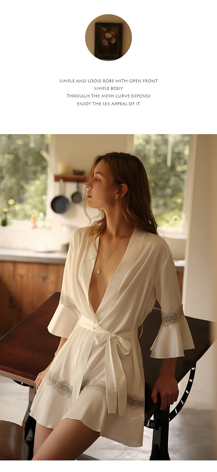 Silk Stitching Bathrobe