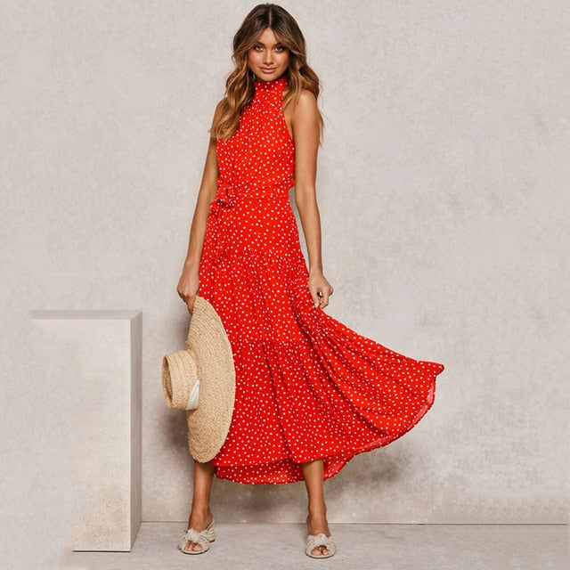 Summer Long Dress Polka Dot Casual Dresses